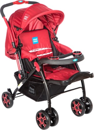 MeeMee Advanced Baby Pram with Shock Absorber Wheels Pram  (3, Red)