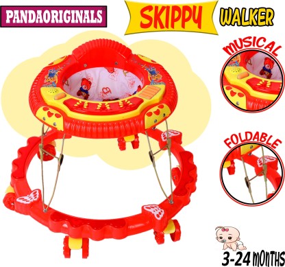 Pandaoriginals SKIPPY WALKER RED FOLDABLE MUSICAL PRAM STYLISH Pram  (No Recline position, Red)