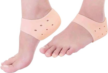 ZYLOCARE Silicon Gel Heel Socks Pad Heel Pain Relief For Plantar Fasciitis Arch Heel Support Foot Pain Scholl Foot Care Kit Heel Cushion Heel Support  (Orange)