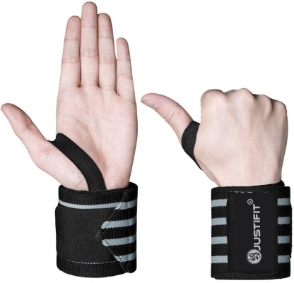JUSTIFIT Professional Grade Wrap for Gym Wrist Band Pain Support Wrist Support  (Grey)