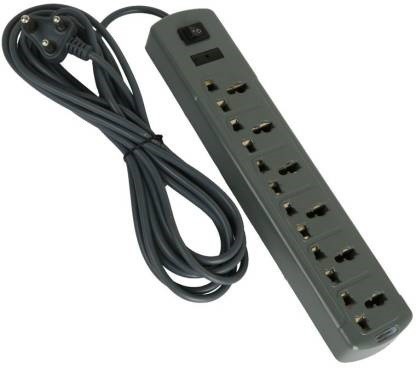 Skeisy 6 shocket plus one switch highly durable extension cord with 3mtr wire 6  Socket Extension Boards  (Grey, 3 m)