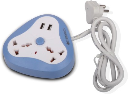 ZEBRONICS ZEBRONICS Power Extension Socket 2  Socket Extension Boards  (White, Blue)