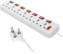 Skeisy EXT-107 Switch Universal Surge Protector With 7 Socket 7 switch 7  Socket Extension Boards  (White, Red, 3 m)