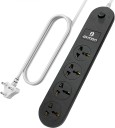 Axmon Extension cord [ FIRE PROOF] [SHOCK PROOF] [WALL MOUNT ] 10 AMP [1.9 METER CORD] 4  Socket Extension Boards  (Black, 1.9 m)