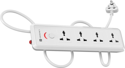 Portronics Power Plate 11 1500W 4  Socket Extension Boards  (White, 3 m)