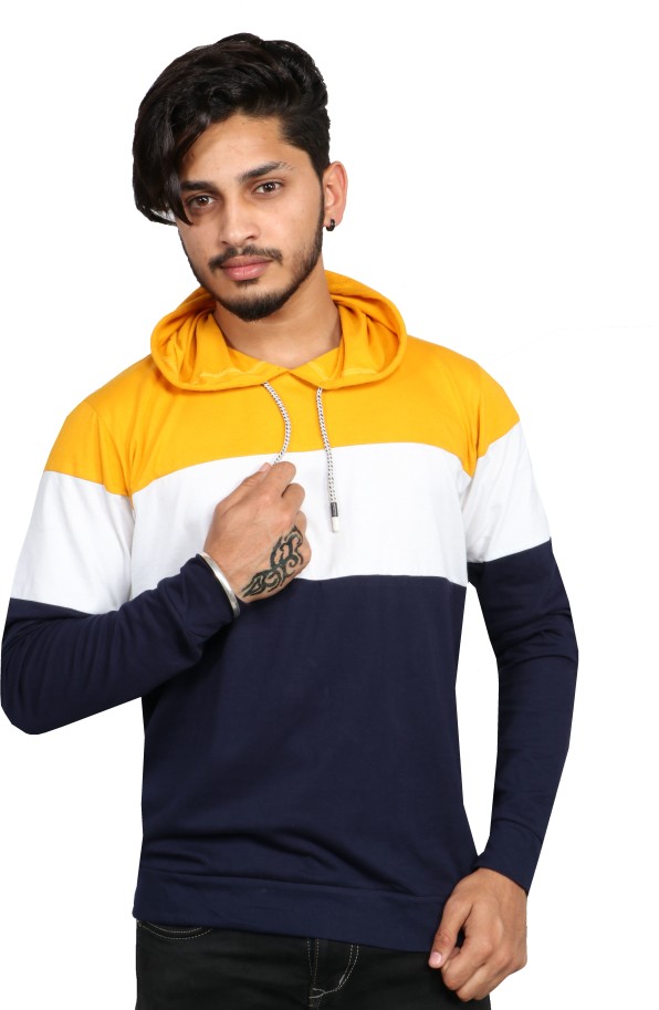 Full Sleeve Color Block Men Sweatshirt