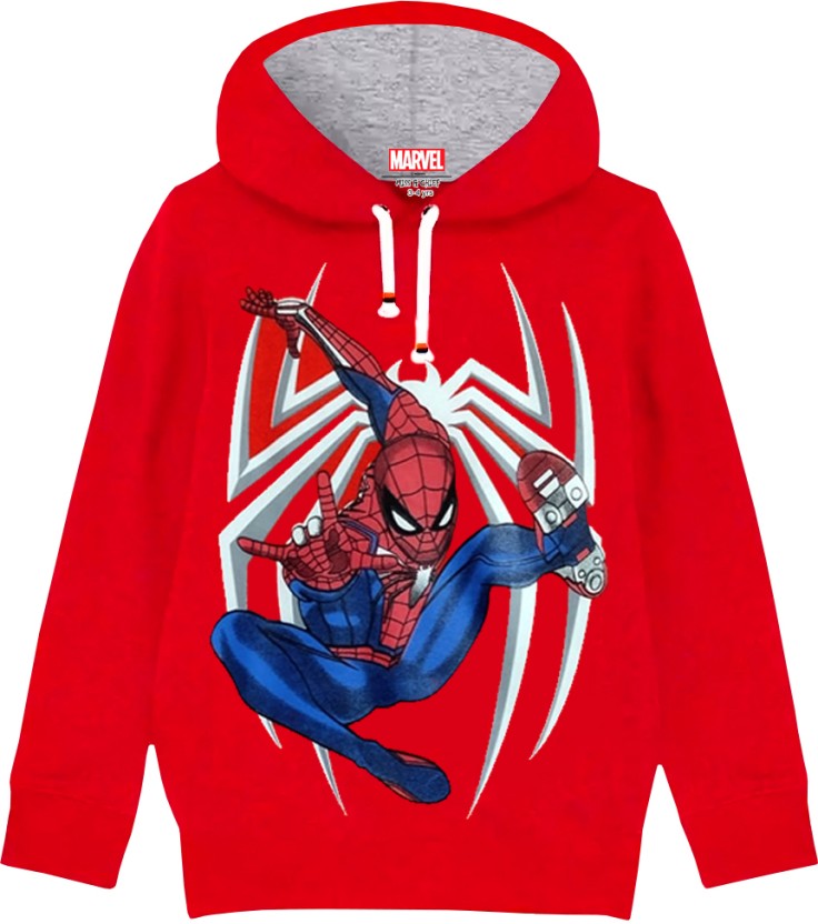 Boys Full Sleeve Printed Hooded Sweatshirt