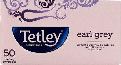 Tetley Earl Grey Black Tea Bags Box  (50 Bags)