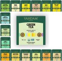 Vahdam 100% Natural Immunity Boosting Green | Variety Sampler Box | Contains 15 Pyramid Tea Bags of 15 Different Exotic Flavours Chamomile, Lemon, Honey, Tulsi Green Tea Bags Pouch  (15 Bags)
