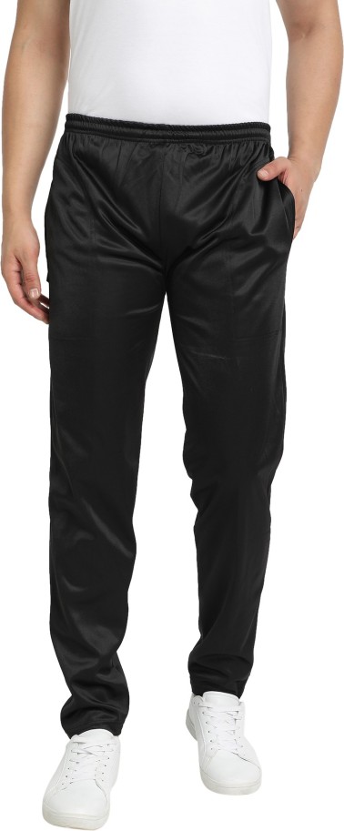 Solid Men Black Track Pants