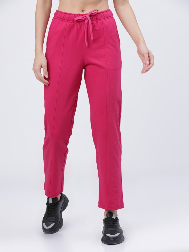 Solid Women Pink Track Pants
