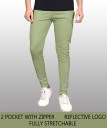 Solid Men Green Track Pants