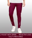 Solid Men Maroon Track Pants