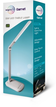 Wipro Garnet 5W LED Table Lamp  (33.2 cm, White)