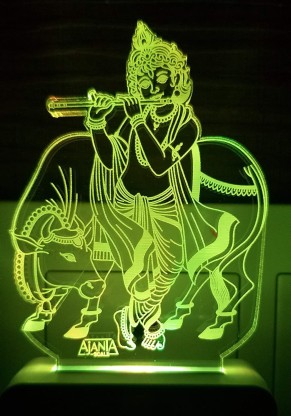SC Enterprise 3D Night Lamp of Lord Krishna Night Lamp  (15 cm, Multicolor)
