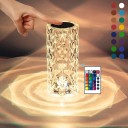 MHAX Crystal Rose Diamond 16 Color RGB Changing Mode LED Lights_USB Remote Night Lamp  (19.5 cm, Multicolor)