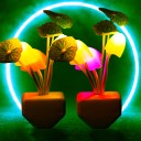 Manogyam 2PC Automatic Color Changing Light,Color Changing Plug-in LED Mushroom Dream Bed Night Lamp  (13 cm, Multicolor)
