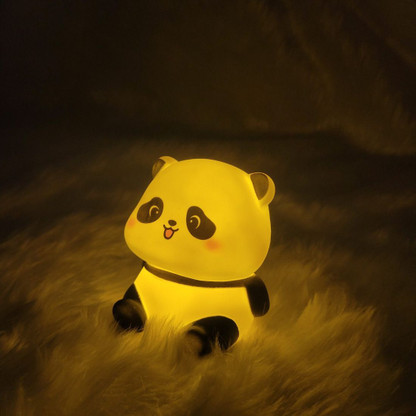 KAVIKJ Mini Panda LED Night Light for Kids Night Lamp  (7.5 cm, Yellow)