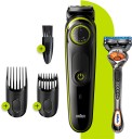Braun Beard trimmer BT3241 with precision dial, 2 combs and Gillette Fusion5 ProGlide Razor  Runtime: 80 min Trimmer for Men  (Black)