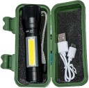 MZ Mini Rechargeable Pocket Light Zoom COB USB Charging Led Water Proof DP Torch  (Black, 9 cm, Rechargeable)