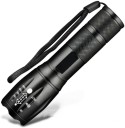 Xezon Rechargeable Ultra Super Lumen Professional Cree LED Long Range Adjustable Brightness Dual Power Waterproof Flashlight Torch  (Black : Rechargeable)