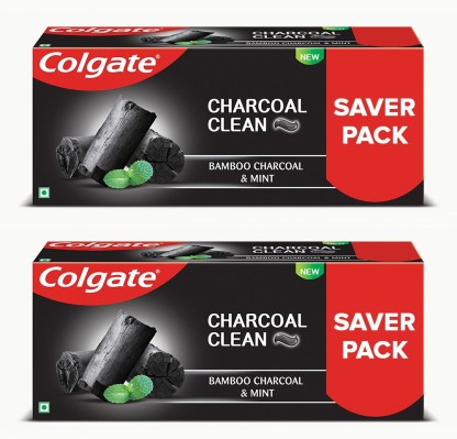 Colgate Charcoal Clean ,Bamboo Charcoal and Mint (Black Gel) Toothpaste  (480 g, Pack of 2)