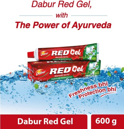 Dabur Red Ayurvedic Gel for Freshness ( Super Saver Pack) Toothpaste  (600 g, Pack of 2)