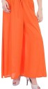 Relaxed Women Orange Cotton Blend Trousers
