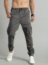 Men Regular Fit Grey Pure Cotton Trousers