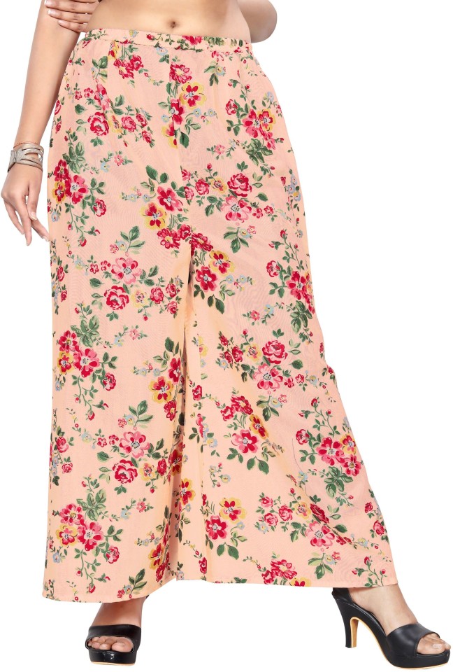 Relaxed Women Pink Poly Crepe Trousers