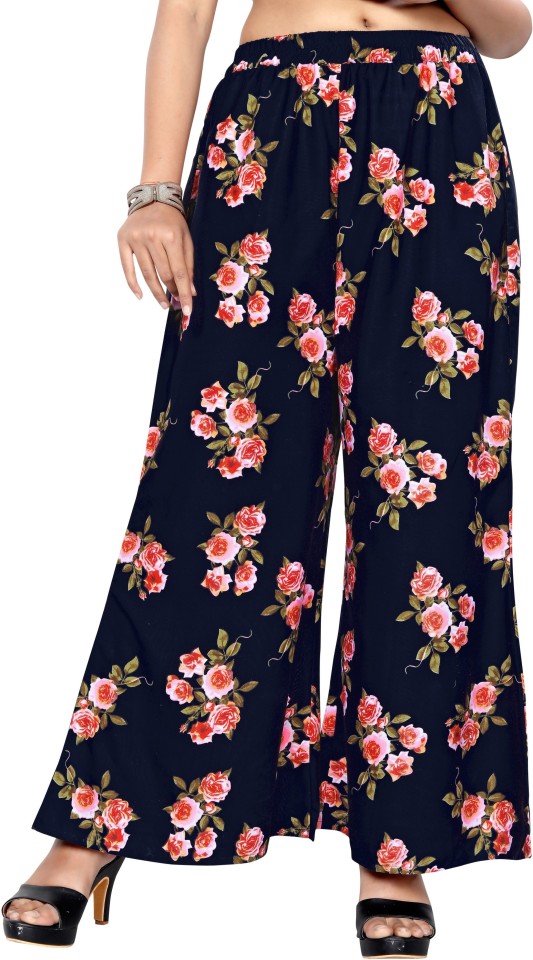 Relaxed Women Dark Blue Poly Crepe Trousers