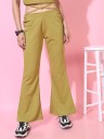 Regular Fit Women Beige Viscose Rayon Trousers