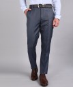 Slim Fit Men Viscose Rayon Dark Blue Viscose Rayon Trousers