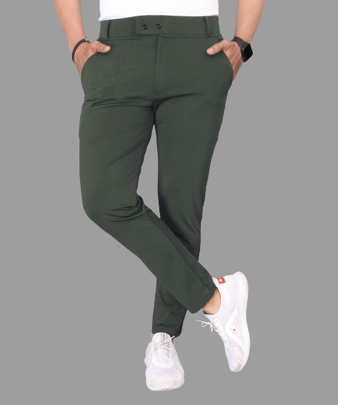Regular Fit Men Multicolor Lycra Blend Trousers