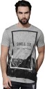 Printed Men Round Neck Grey T-Shirt