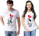 Pack of 2 Men Printed Round Neck White T-Shirt