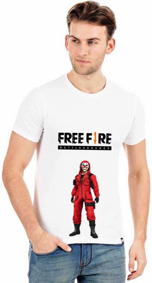 Printed Men Round Neck White T-Shirt