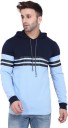 Men Printed Hooded Neck Light Blue T-Shirt