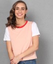 Color Block Women Round Neck Multicolor T-Shirt