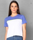 Color Block Women Round Neck Multicolor T-Shirt