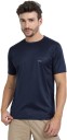 Solid Men Round Neck Dark Blue T-Shirt