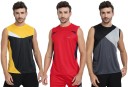 Pack of 3 Men Solid Round Neck Red, Black, Grey T-Shirt