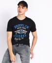 Printed Men Round Neck Black T-Shirt