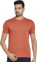 Men Solid Round Neck Pure Cotton Brown T-Shirt