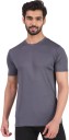 Solid Men Round Neck Grey T-Shirt