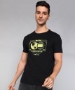 Printed Men Crew Neck Cotton Blend Black T-Shirt