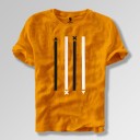 Printed Men Round Neck Yellow T-Shirt