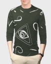 Printed Men Round Neck Green T-Shirt