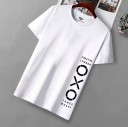 Color Block Men Round Neck White T-Shirt