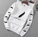 Striped Men Round Neck White T-Shirt